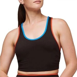 Cotopaxi Black Crop Top with Blue and Red Accents
